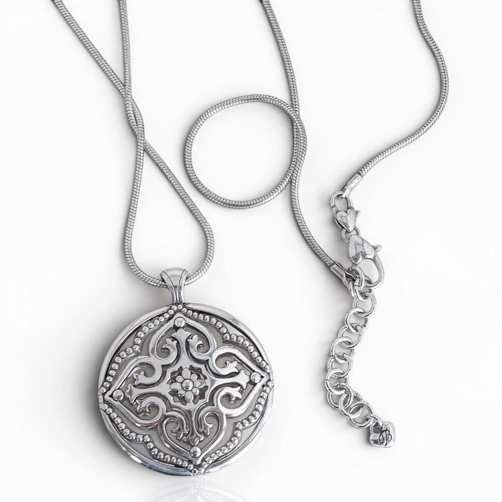 Brighton Ferrara Medallion Convertible Necklace Filigree Rhinestone 32" Retired
